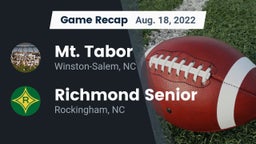 Recap: Mt. Tabor  vs. Richmond Senior  2022