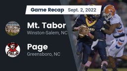 Recap: Mt. Tabor  vs. Page  2022