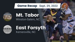 Recap: Mt. Tabor  vs. East Forsyth  2022