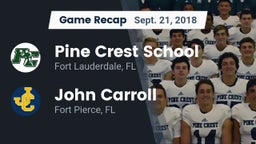 Recap: Pine Crest School vs. John Carroll  2018