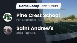 Recap: Pine Crest School vs. Saint Andrew's  2019