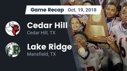 Recap: Cedar Hill  vs. Lake Ridge  2018