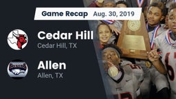 Recap: Cedar Hill  vs. Allen  2019