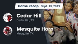 Recap: Cedar Hill  vs. Mesquite Horn  2019