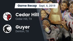 Recap: Cedar Hill  vs. Guyer  2019
