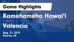 Kamehameha Hawai'i  vs Valencia  Game Highlights - Aug. 31, 2019