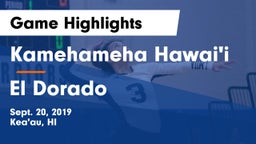 Kamehameha Hawai'i  vs El Dorado  Game Highlights - Sept. 20, 2019