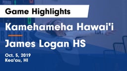 Kamehameha Hawai'i  vs James Logan HS Game Highlights - Oct. 5, 2019