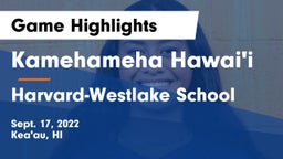 Kamehameha Hawai'i  vs Harvard-Westlake School Game Highlights - Sept. 17, 2022