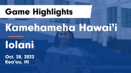 Kamehameha Hawai'i  vs Iolani  Game Highlights - Oct. 28, 2022