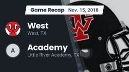 Recap: West  vs. Academy  2018