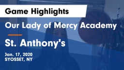 Our Lady of Mercy Academy vs St. Anthony's  Game Highlights - Jan. 17, 2020