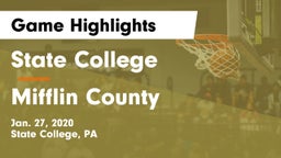 State College  vs Mifflin County  Game Highlights - Jan. 27, 2020