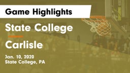 State College  vs Carlisle  Game Highlights - Jan. 10, 2020