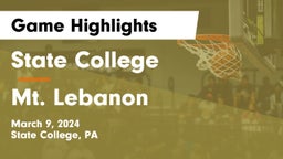 State College  vs Mt. Lebanon  Game Highlights - March 9, 2024