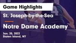 St. Joseph-by-the-Sea  vs Notre Dame Academy Game Highlights - Jan. 20, 2022