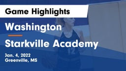 Washington  vs Starkville Academy  Game Highlights - Jan. 4, 2022