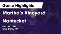 Martha's Vineyard  vs Nantucket Game Highlights - Feb. 11, 2023