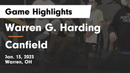 Warren G. Harding  vs Canfield  Game Highlights - Jan. 13, 2023