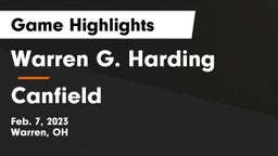 Warren G. Harding  vs Canfield  Game Highlights - Feb. 7, 2023