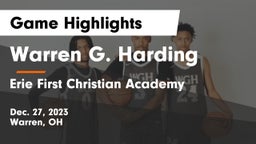 Warren G. Harding  vs Erie First Christian Academy  Game Highlights - Dec. 27, 2023