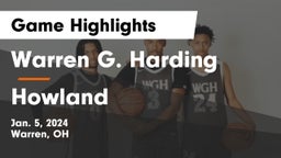 Warren G. Harding  vs Howland  Game Highlights - Jan. 5, 2024