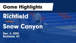 Richfield  vs Snow Canyon  Game Highlights - Dec. 4, 2020
