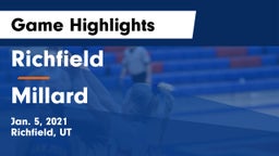 Richfield  vs Millard  Game Highlights - Jan. 5, 2021