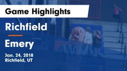 Richfield  vs Emery  Game Highlights - Jan. 24, 2018