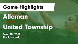 Alleman  vs United Township Game Highlights - Jan. 10, 2019