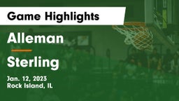 Alleman  vs Sterling  Game Highlights - Jan. 12, 2023