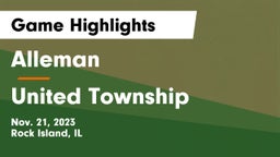 Alleman  vs United Township Game Highlights - Nov. 21, 2023