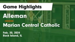 Alleman  vs Marian Central Catholic Game Highlights - Feb. 20, 2024
