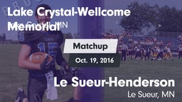 Matchup: Lake Crystal - Wellc vs. Le Sueur-Henderson  2016