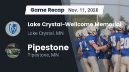 Recap: Lake Crystal-Wellcome Memorial  vs. Pipestone  2020