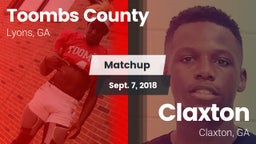 Matchup: Toombs County High vs. Claxton  2018