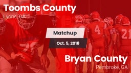 Matchup: Toombs County High vs. Bryan County  2018