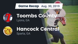 Recap: Toombs County  vs. Hancock Central  2019
