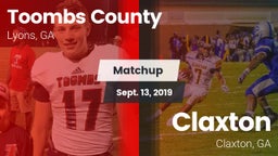 Matchup: Toombs County High vs. Claxton  2019