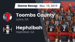 Recap: Toombs County  vs. Hephzibah  2019