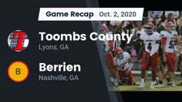 Recap: Toombs County  vs. Berrien  2020