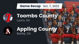 Recap: Toombs County  vs. Appling County  2022