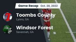 Recap: Toombs County  vs. Windsor Forest  2022