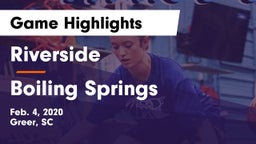 Riverside  vs Boiling Springs  Game Highlights - Feb. 4, 2020