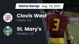 Recap: Clovis West  vs. St. Mary's  2023