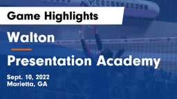 Walton  vs Presentation Academy Game Highlights - Sept. 10, 2022