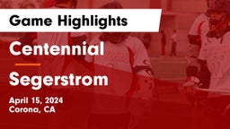 Centennial  vs Segerstrom  Game Highlights - April 15, 2024
