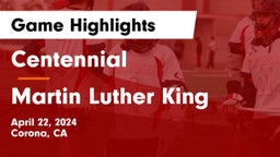 Centennial  vs Martin Luther King  Game Highlights - April 22, 2024