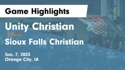 Unity Christian  vs Sioux Falls Christian  Game Highlights - Jan. 7, 2023