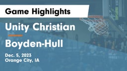 Unity Christian  vs Boyden-Hull  Game Highlights - Dec. 5, 2023